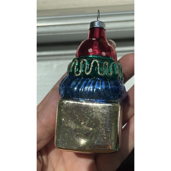 Vintage Christmas Trimmeries  glass ornaments Hand Decorated Jack In Box Elf - Picture 7 of 9